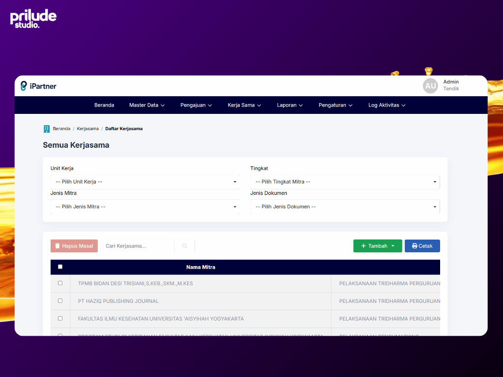 Sistem Pengelolaan Kerjasama